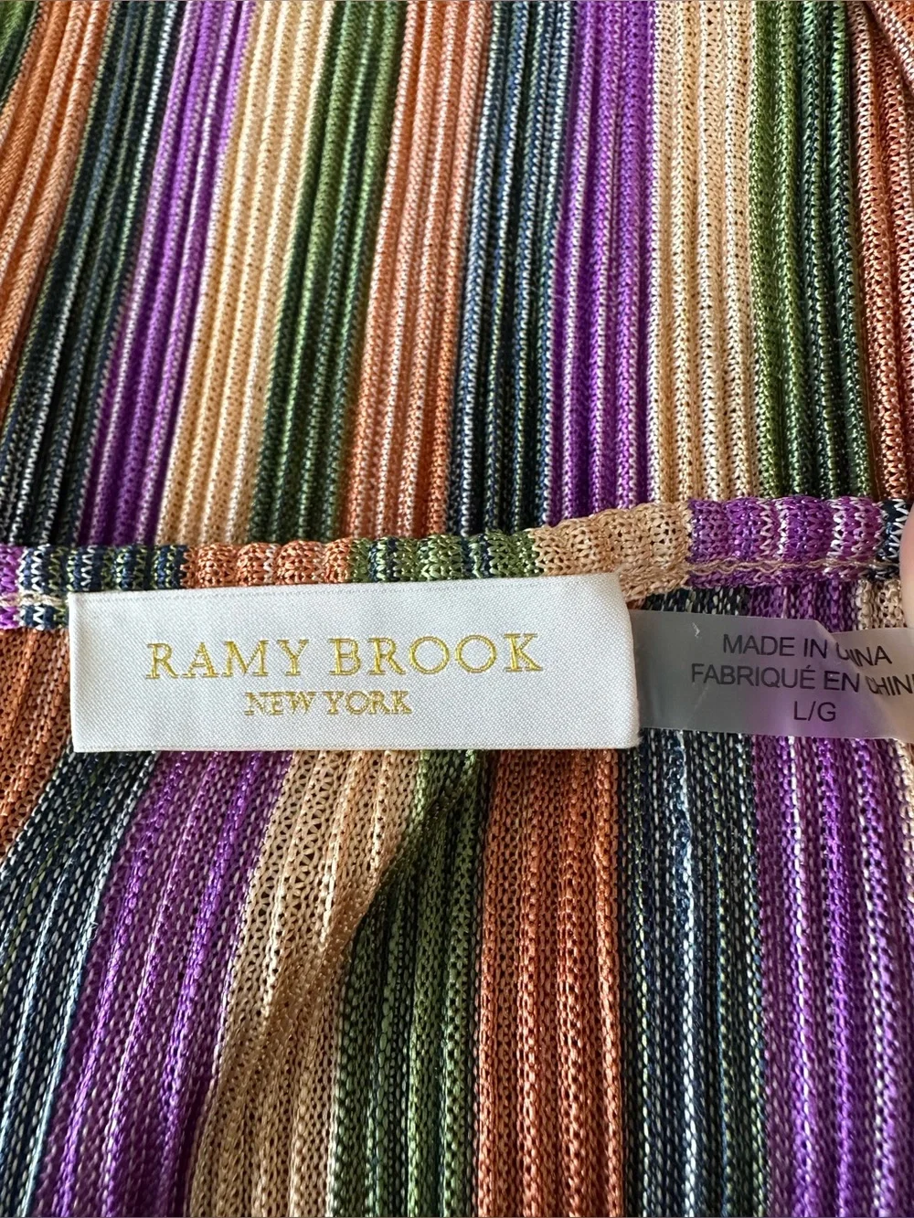 Ramy Brook Multicolor large Striped Top NWOT Casual Lightweight Designer Blouse